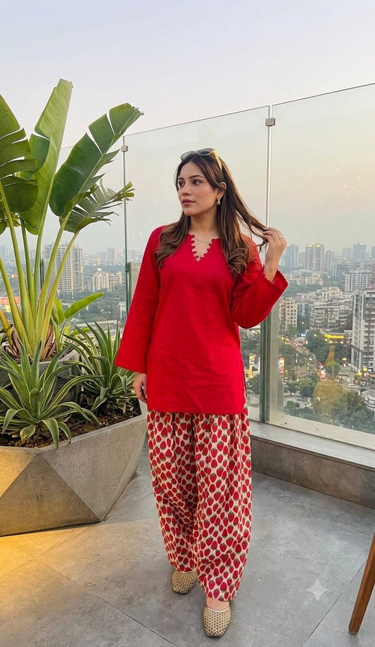 Red & White Farshi Set