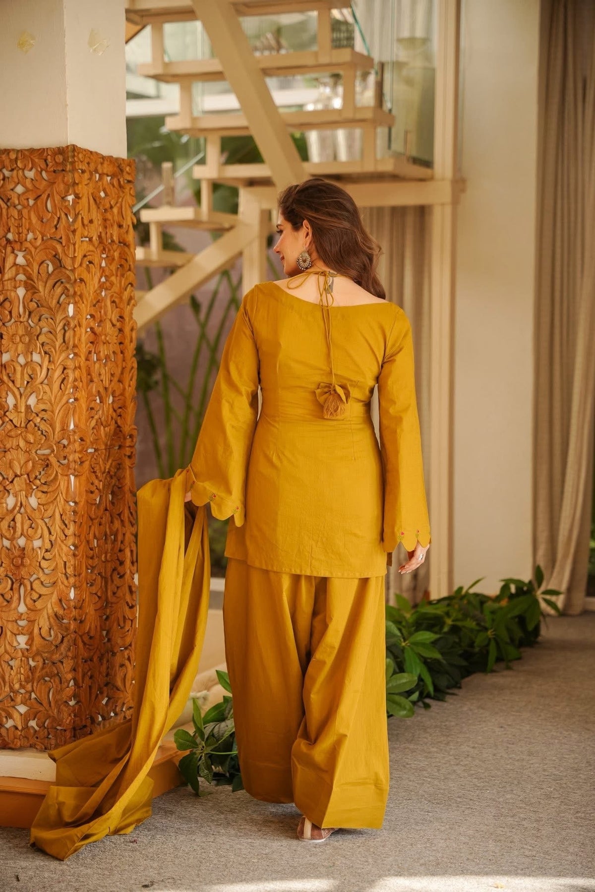 Kiyaraaj Mustard Cotton Farshi Salwar Set