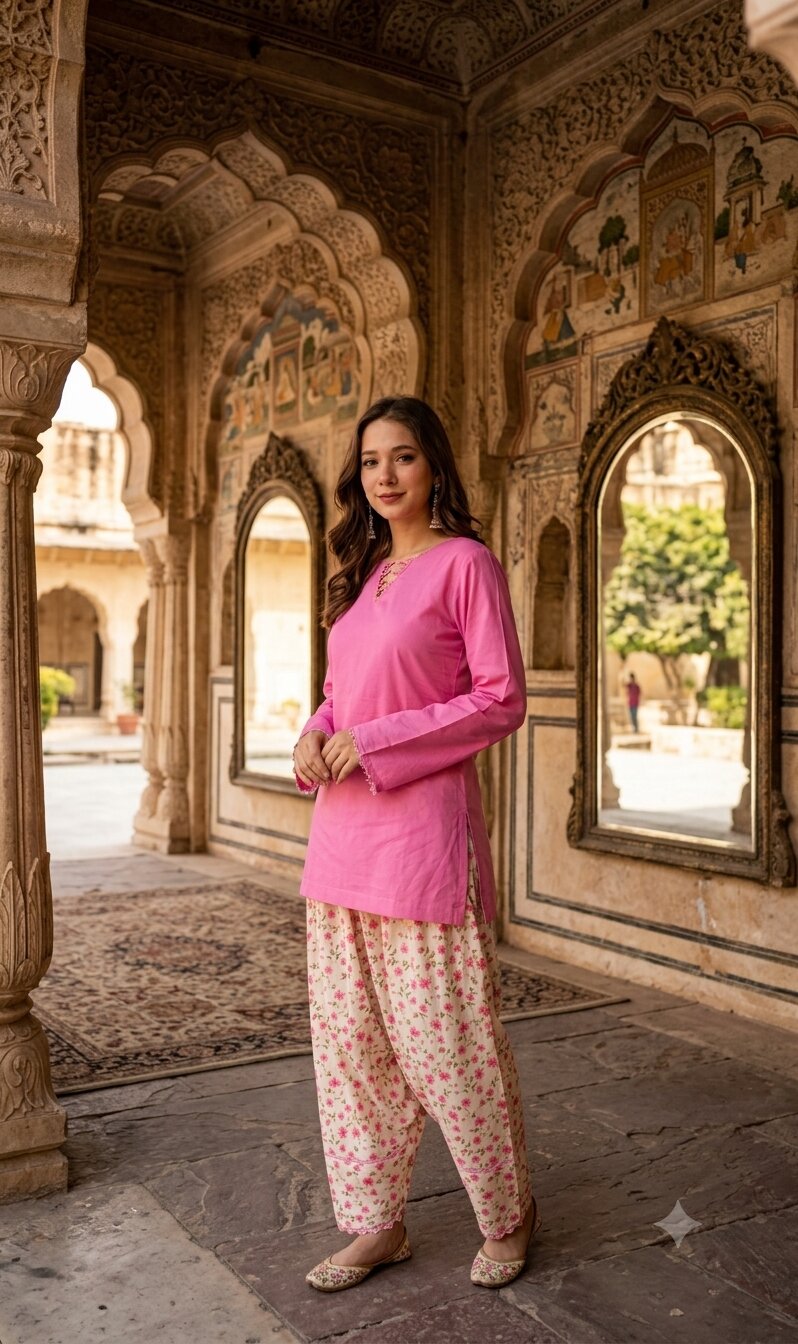 Pink And White Farshi Set