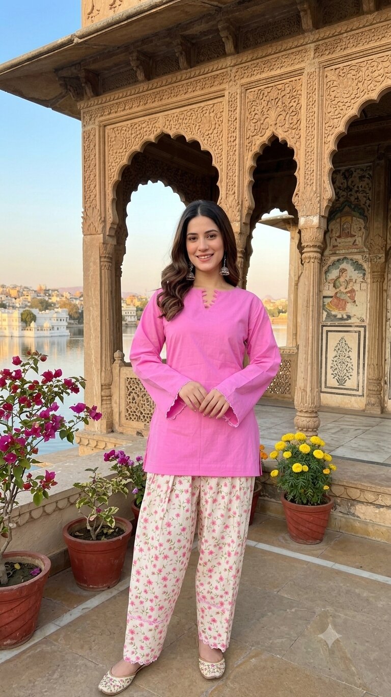 Pink And White Farshi Set