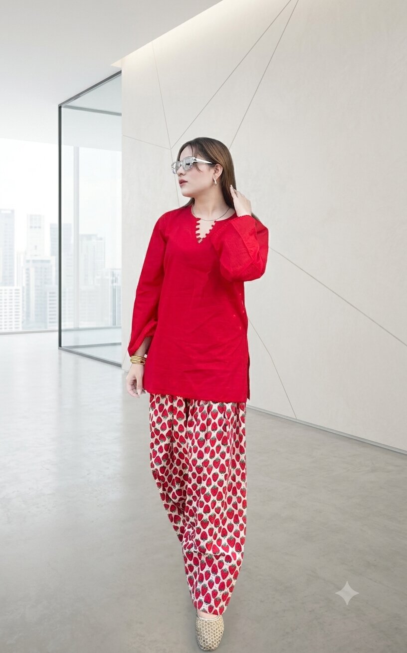 Red & White Farshi Set