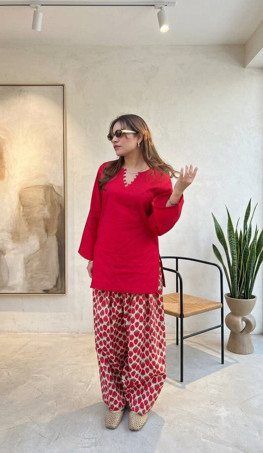 Red & White Farshi Set
