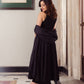 Shadow Black Embroidered Cotton Suit Set