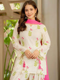 Iovry Pink Floral Printed Regular Pure Cotton Farshi Suit Set