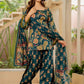 Women Flower Printed Regular Pure Cotton Kurta With Farshi Suit Set