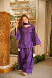 Arosh Purple Cotton Farshi Salwar Set